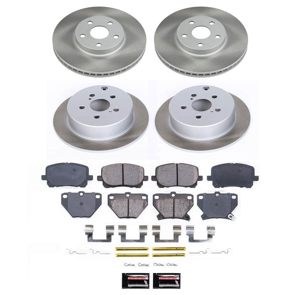 PowerStop Semi-Coated Rotor and Low-Dust Ceramic Brake Pad Kit