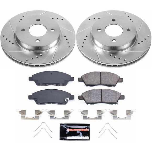 PowerStop Z23 Daily Driver Carbon-Fiber Ceramic Brake Pad and Drilled & Slotted