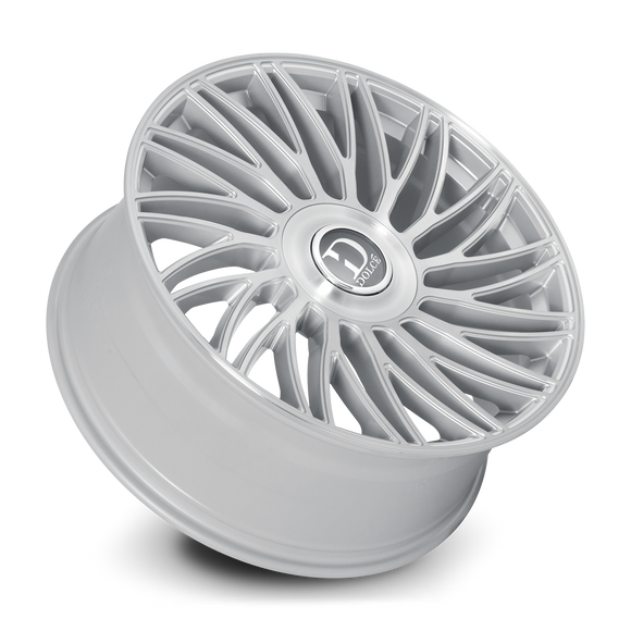 22x9.5 Dolce SESTO Glossy Sliver Brush Face Wheel 6x135 ET35 CB106.2