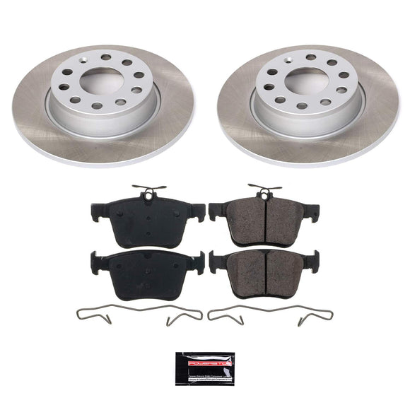 PowerStop Semi-Coated Rotor and Low-Dust Ceramic Brake Pad Kit