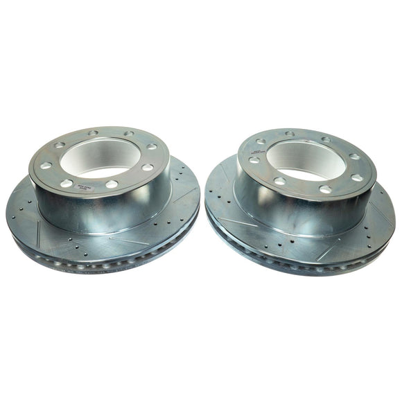 PowerStop Evolution Drilled Slotted Rotors Pair Rear For Ford F-250 Super Duty