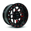 20x9 RTX Zion Black Milled Red 5x127 ET-15 wheel/rim-1