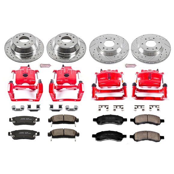 PowerStop Z23 Daily Driver Carbon-Fiber Ceramic Pads Drilled & Slotted Rotor & C