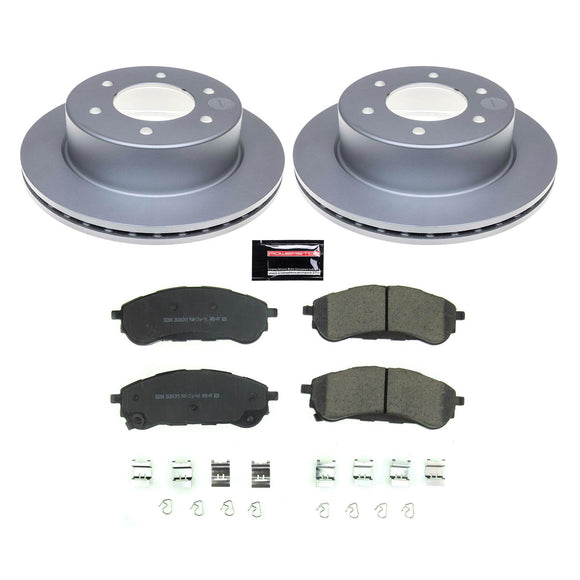 PowerStop Genuine Geomet Coated Rotor and Low-Dust Ceramic Brake Pad Kit