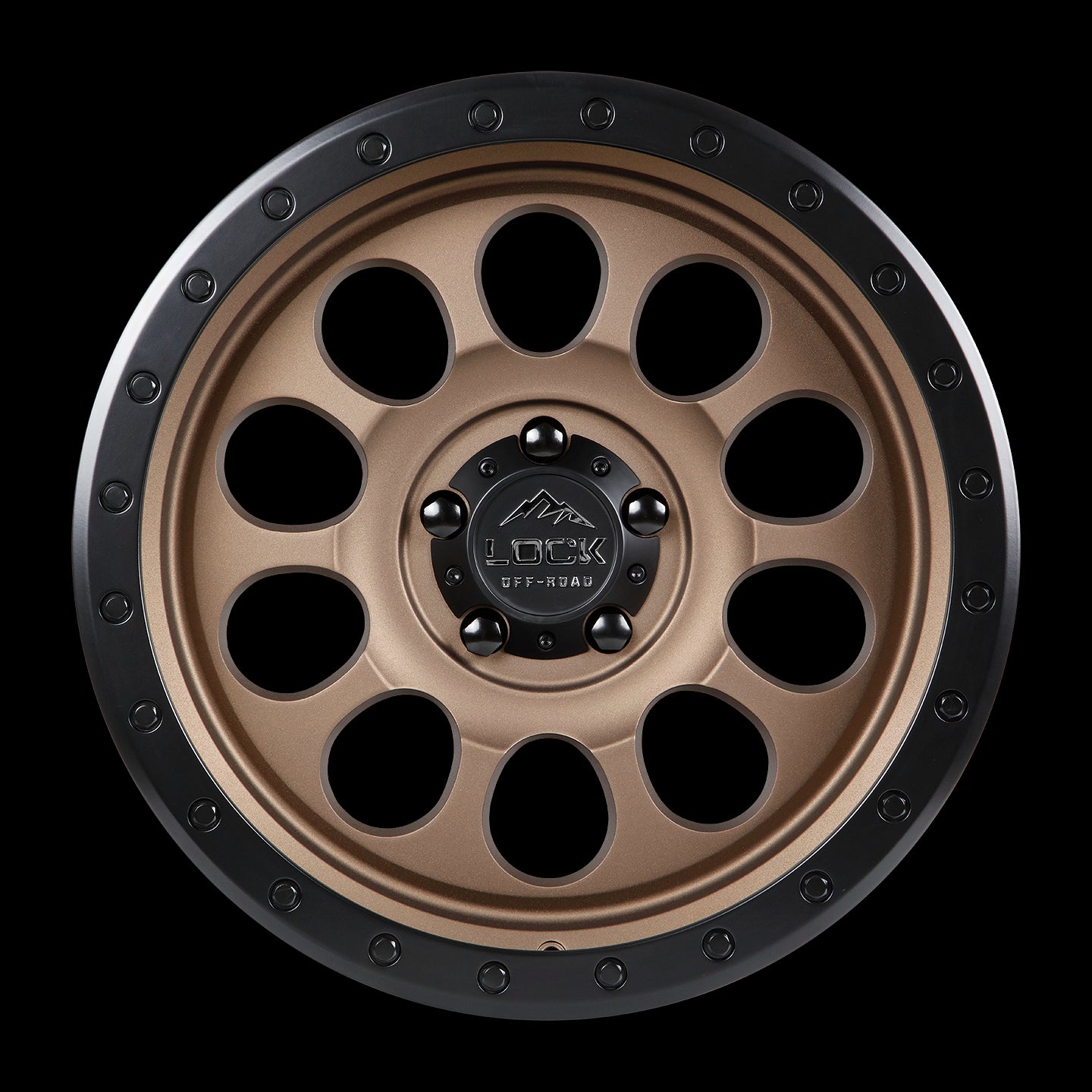 17x9 Lock Off-Road .50 CAL Matte Bronze Black Ring 5x127 5x5 ET-12 Wheel