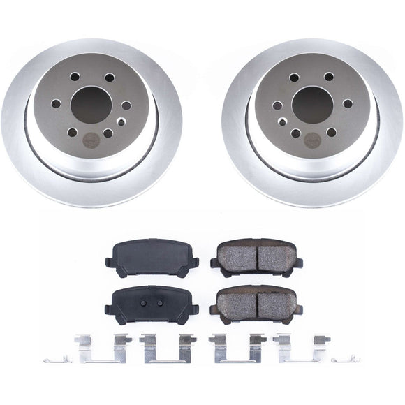 PowerStop Genuine Geomet Coated Rotor and Low-Dust Ceramic Brake Pad Kit