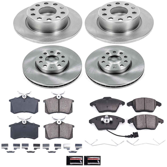 PowerStop OE Stock Replacement Low-Dust Ceramic Brake Pad and Rotor Kit