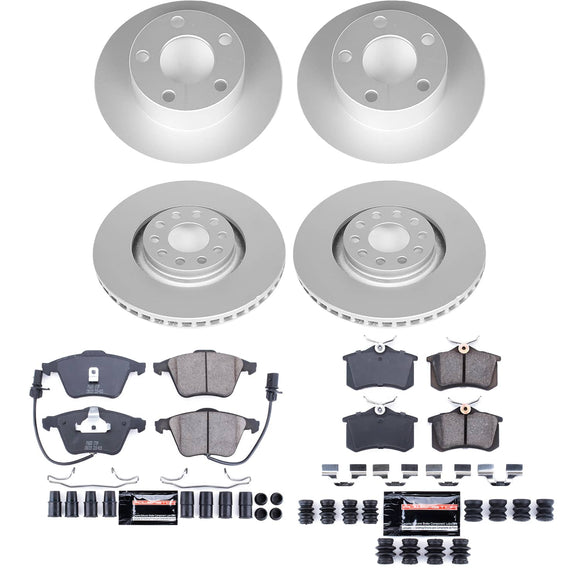 PowerStop Genuine Geomet Coated Rotor and Carbon-Fiber Ceramic Brake Pad Kit