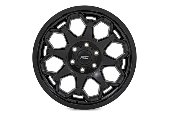 20x9 Rough Country 80 Series Semi Gloss Black Wheel 6x5.5 ET0 CB