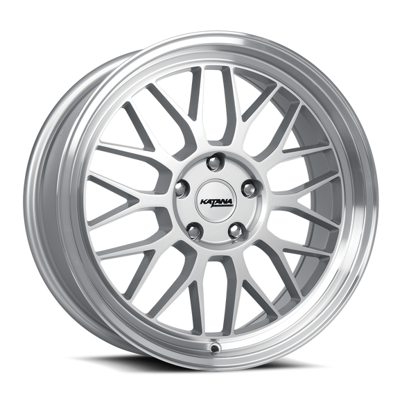 Katana KR06 Glossy Silver Machine Lip 5x100 ET40 CB73.1 Wheel Rim