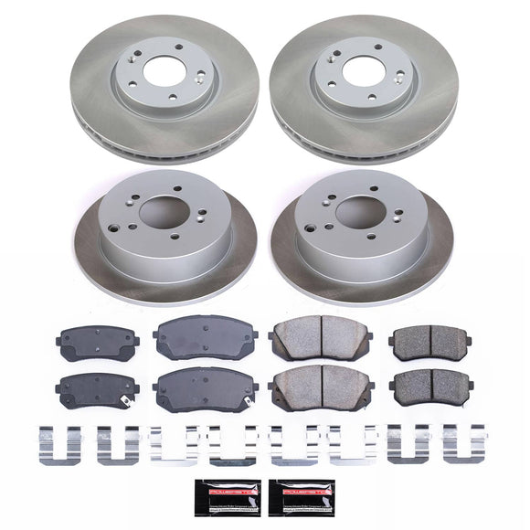 PowerStop Semi-Coated Rotor and Low-Dust Ceramic Brake Pad Kit