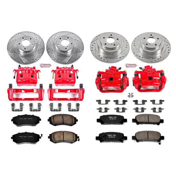 PowerStop Z23 Daily Driver Carbon-Fiber Ceramic Pads Drilled & Slotted Rotor & C