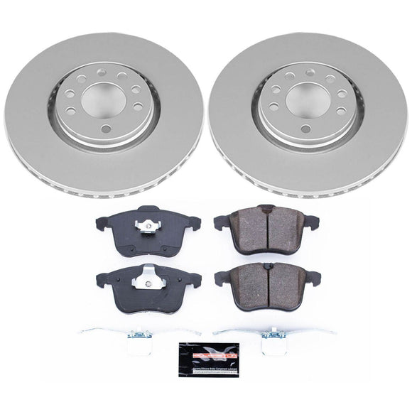 PowerStop Genuine Geomet Coated Rotor and Carbon-Fiber Ceramic Brake Pad Kit