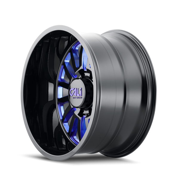 24x14 Cali Off-Road Summit  Black/Blue Milled Spokes 6x135 ET-76 wheel