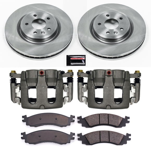 PowerStop OE Stock Replacement Low-Dust Ceramic Brake Pad, Rotor and Caliper Kit
