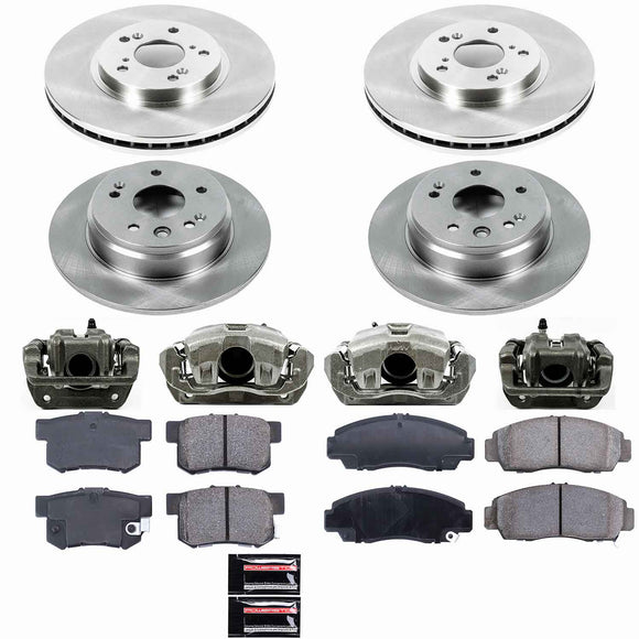 PowerStop OE Stock Replacement Low-Dust Ceramic Brake Pad, Rotor and Caliper Kit