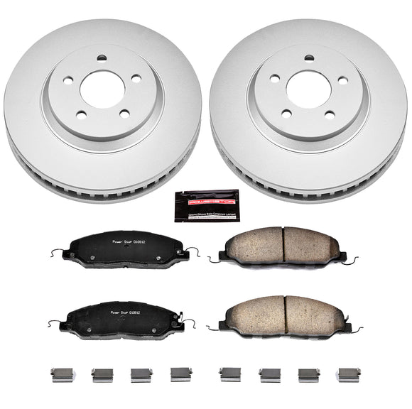 PowerStop Genuine Geomet Coated Rotor and Low-Dust Ceramic Brake Pad Kit