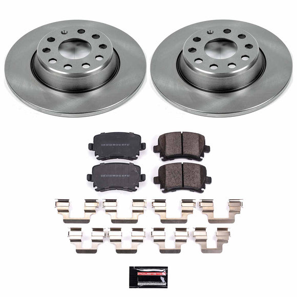 PowerStop OE Stock Replacement Low-Dust Ceramic Brake Pad and Rotor Kit