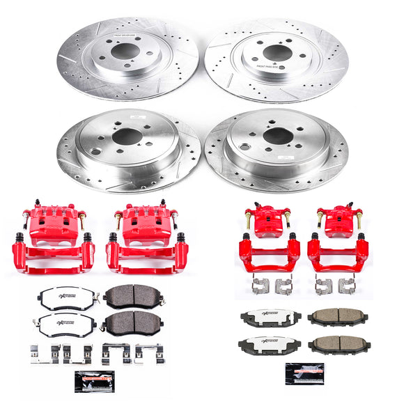 PowerStop Z26 Street Performance Ceramic Brake Pad, Drilled Slotted Rotor, and C