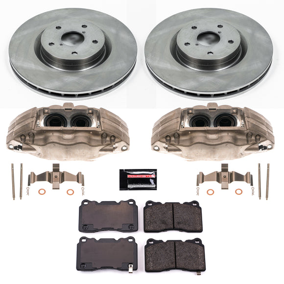 PowerStop OE Stock Replacement Low-Dust Ceramic Brake Pad, Rotor and Caliper Kit