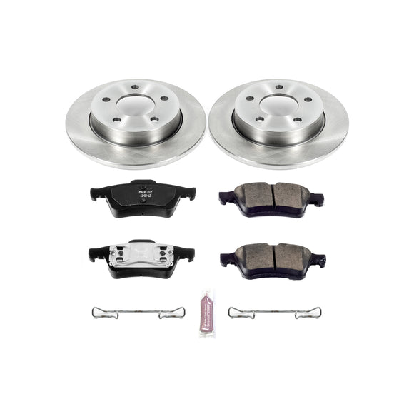 PowerStop OE Stock Replacement Low-Dust Ceramic Brake Pad and Rotor Kit