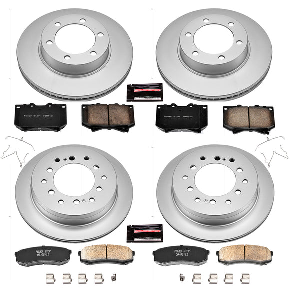 PowerStop Genuine Geomet Coated Rotor and Low-Dust Ceramic Brake Pad Kit