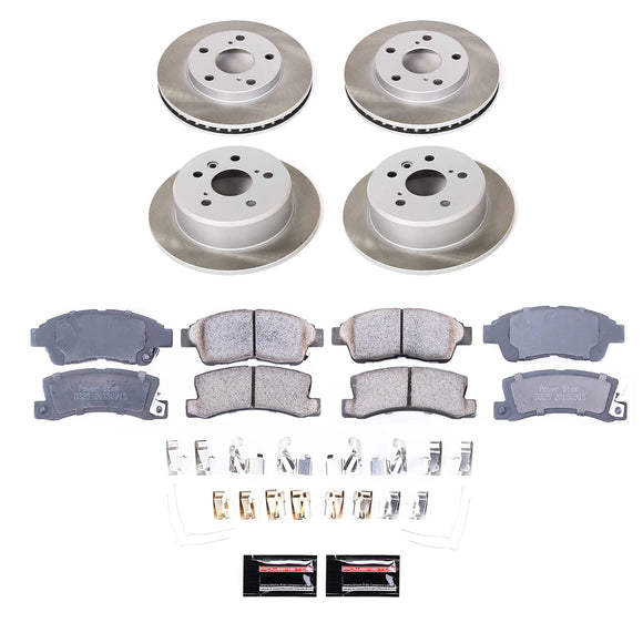 PowerStop Semi-Coated Rotor and Low-Dust Ceramic Brake Pad Kit