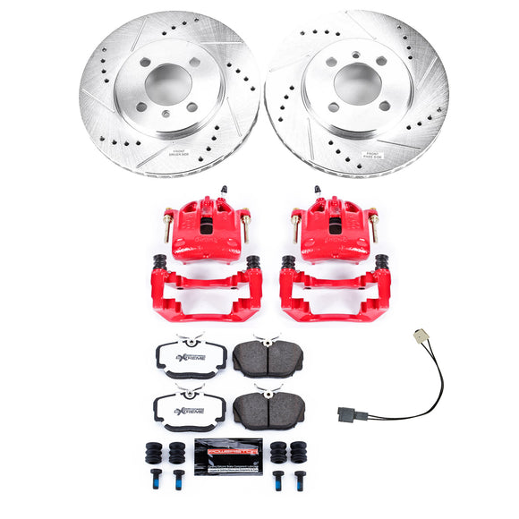 PowerStop Z36 Truck and SUV Ceramic Brake Pad, Drilled & Slotted Rotor, and Cali