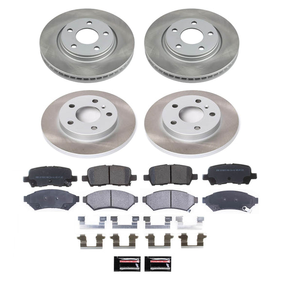 PowerStop Semi-Coated Rotor and Low-Dust Ceramic Brake Pad Kit