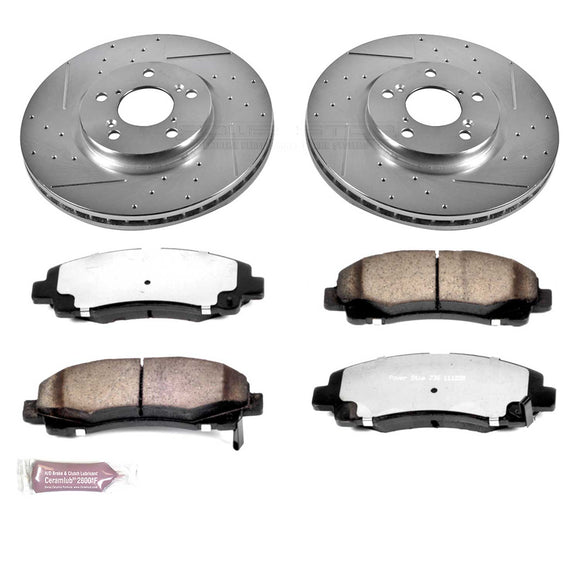 PowerStop Z36 Carbon-Fiber Ceramic Brake Pad with Drilled and Slotted Rotor Kit
