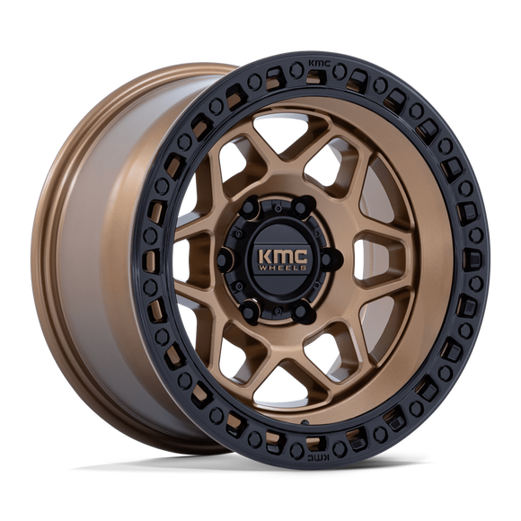 17x8.5 KMC KM553 Torx Matte Bronze With Gloss Black Lip 5x127 ET0 CB71.5 Wheel