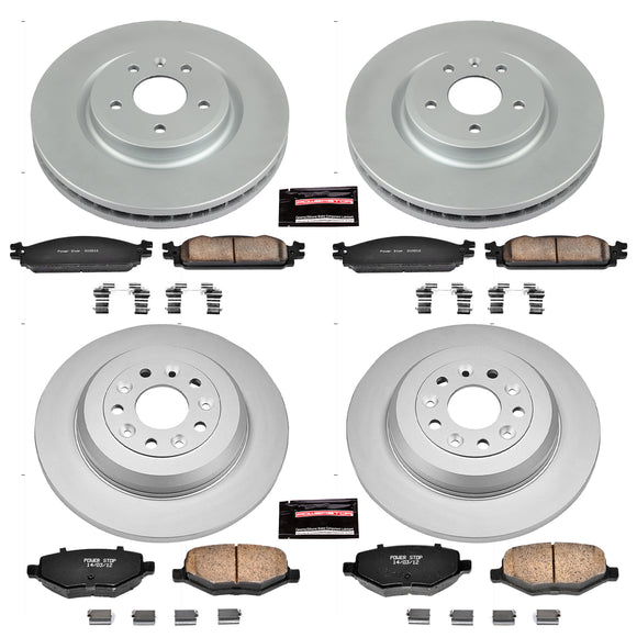 PowerStop Genuine Geomet Coated Rotor and Low-Dust Ceramic Brake Pad Kit