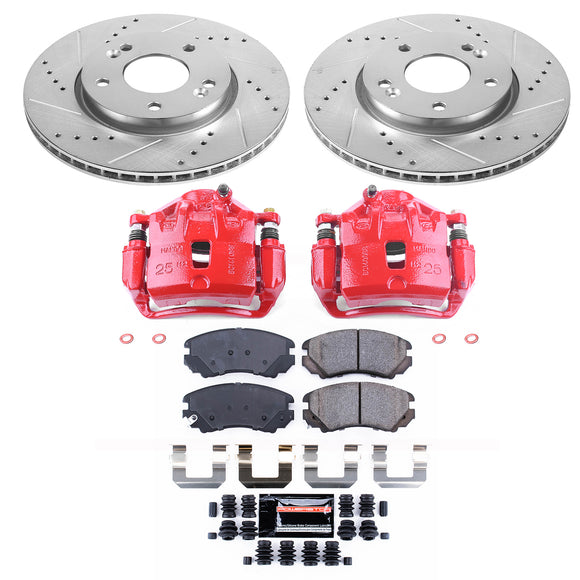 PowerStop Z23 Daily Driver Carbon-Fiber Ceramic Pads Drilled & Slotted Rotor & C