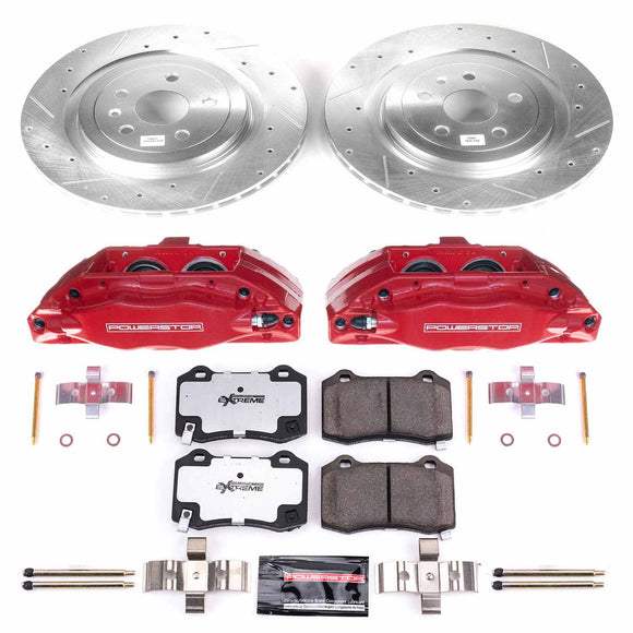 PowerStop Z26 Street Performance Ceramic Brake Pad, Drilled Slotted Rotor, and C