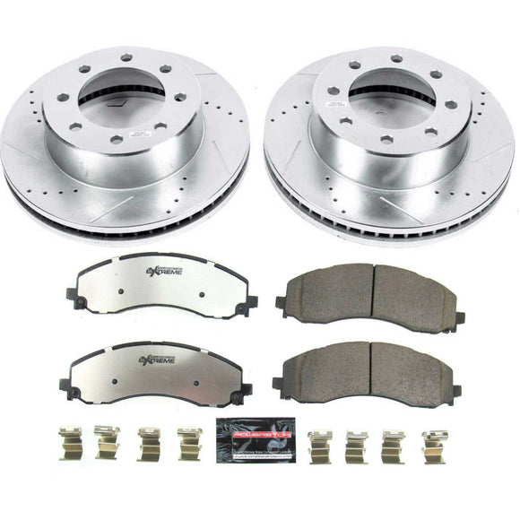 PowerStop Z36 Carbon-Fiber Ceramic Brake Pad with Drilled and Slotted Rotor Kit
