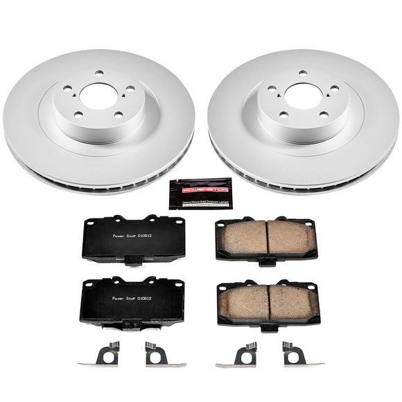 PowerStop Genuine Geomet Coated Rotor and Low-Dust Ceramic Brake Pad Kit