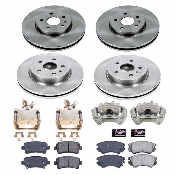 PowerStop OE Stock Replacement Low-Dust Ceramic Brake Pad, Rotor and Caliper Kit