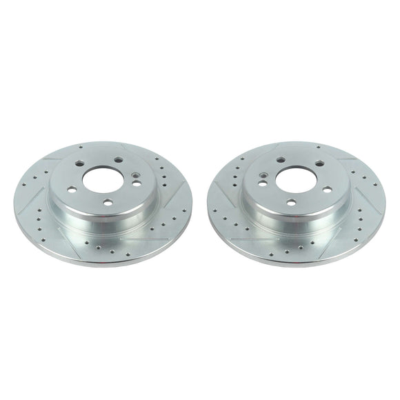 PowerStop Evolution Drilled Slotted Rotors Pair Rear For Mercedes-Benz C300