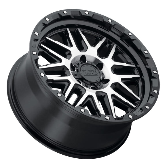 20x9 Black Rhino Alamo Gloss Black Machined Face SS Bolts 6x139.7 ET12 Wheel