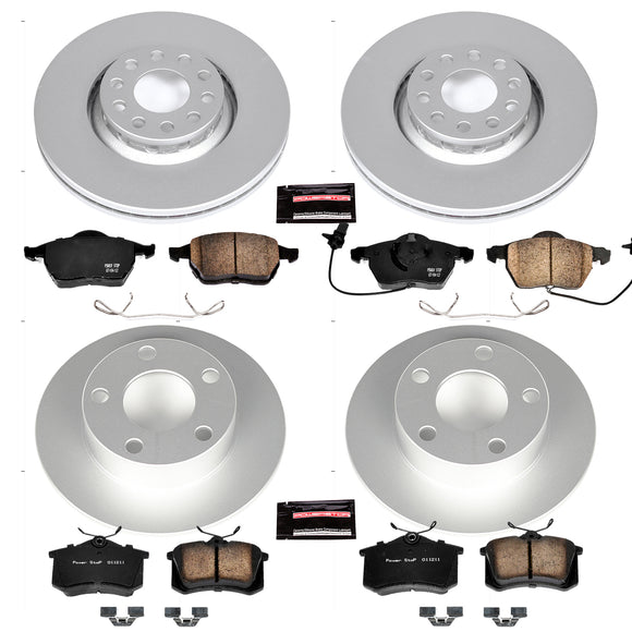 PowerStop Genuine Geomet Coated Rotor and Carbon-Fiber Ceramic Brake Pad Kit