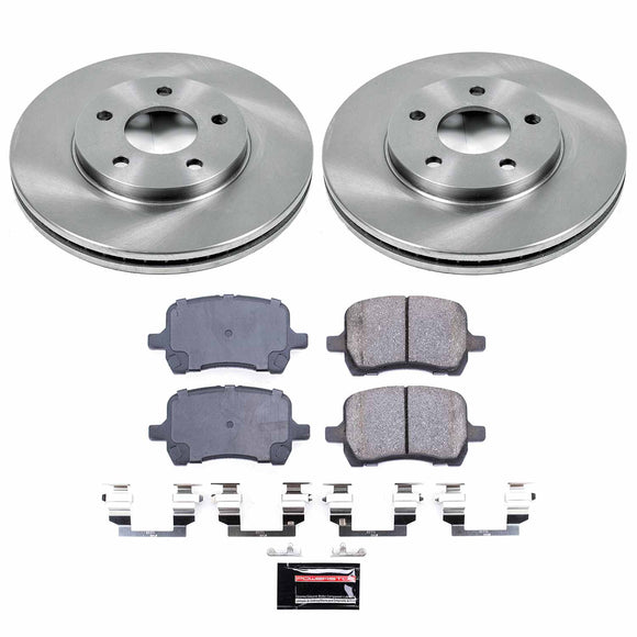 PowerStop OE Stock Replacement Low-Dust Ceramic Brake Pad and Rotor Kit