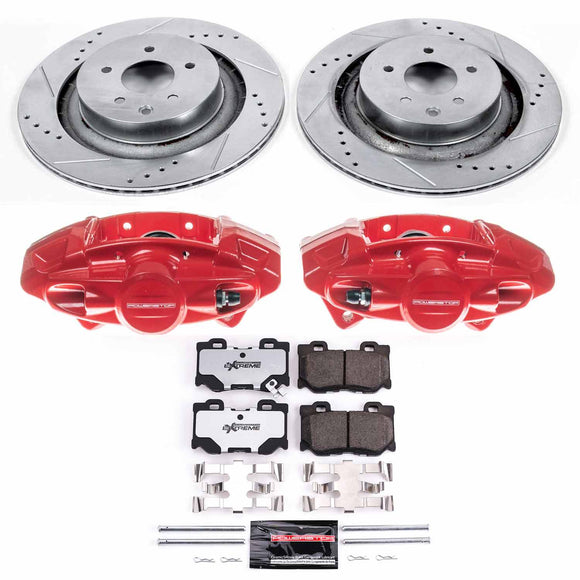 PowerStop Z26 Street Performance Ceramic Brake Pad, Drilled Slotted Rotor, and C
