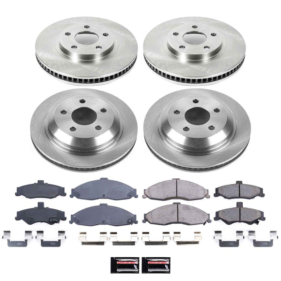 PowerStop OE Stock Replacement Low-Dust Ceramic Brake Pad and Rotor Kit