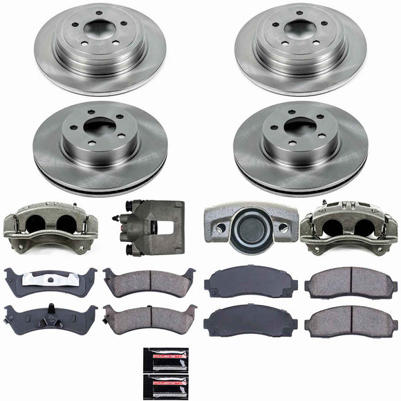 PowerStop OE Stock Replacement Low-Dust Ceramic Brake Pad, Rotor and Caliper Kit