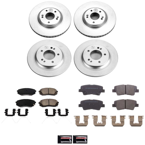 PowerStop Genuine Geomet Coated Rotor and Low-Dust Ceramic Brake Pad Kit