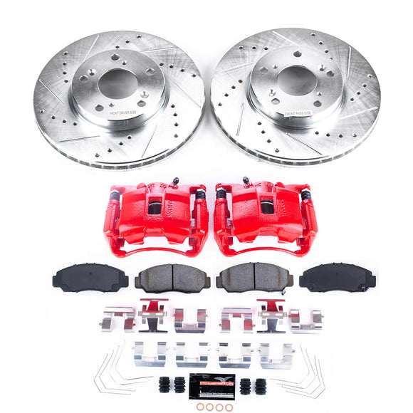 PowerStop Z23 Daily Driver Carbon-Fiber Ceramic Pads Drilled & Slotted Rotor & C