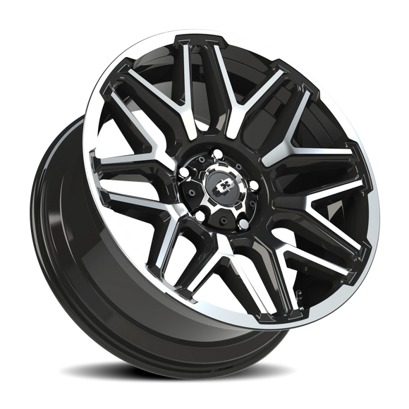 20X9 Vision 305 Rekluse Gloss Black Machined Face and Lip Wheel 5x150 ET12 CB110