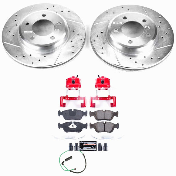 PowerStop Z23 Daily Driver Carbon-Fiber Ceramic Pads Drilled & Slotted Rotor & C