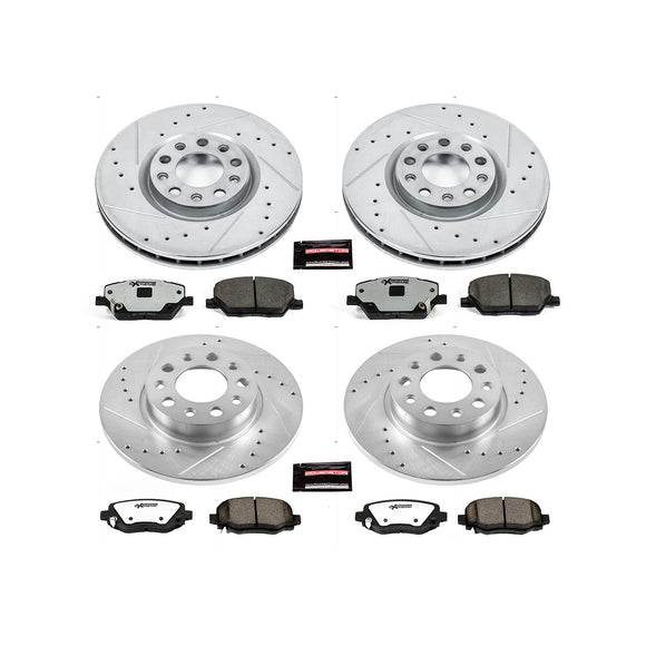 PowerStop Z36 Carbon-Fiber Ceramic Brake Pad with Drilled and Slotted Rotor Kit