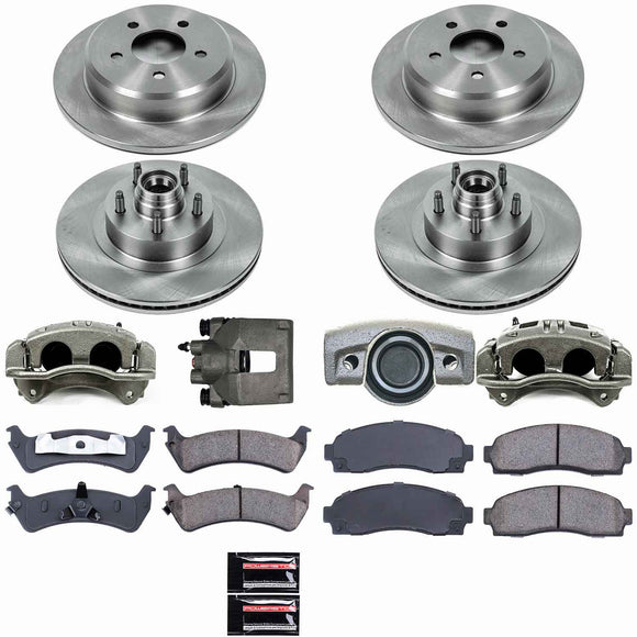 PowerStop OE Stock Replacement Low-Dust Ceramic Brake Pad, Rotor and Caliper Kit